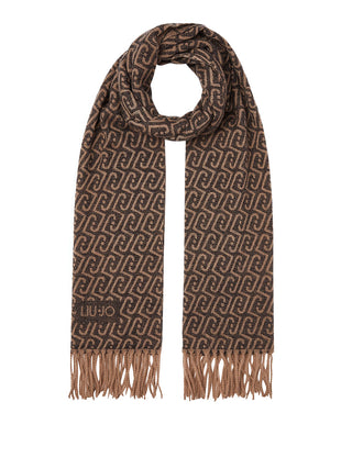 LIU JO SOFT1 Sciarpa Con Logo Monogram Liu Jo - Nero