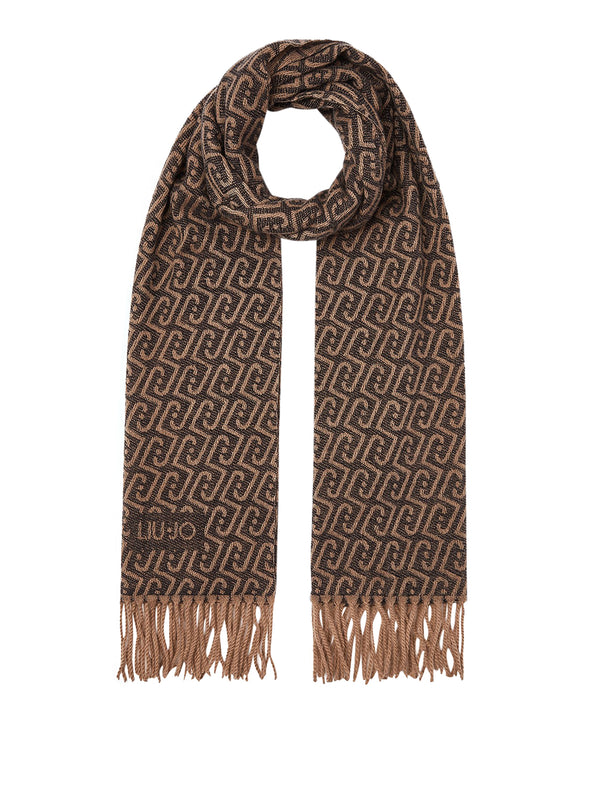 LIU JO SOFT1 Sciarpa Con Logo Monogram Liu Jo - Nero