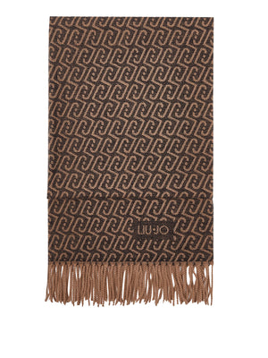 LIU JO SOFT1 Sciarpa Con Logo Monogram Liu Jo - Nero