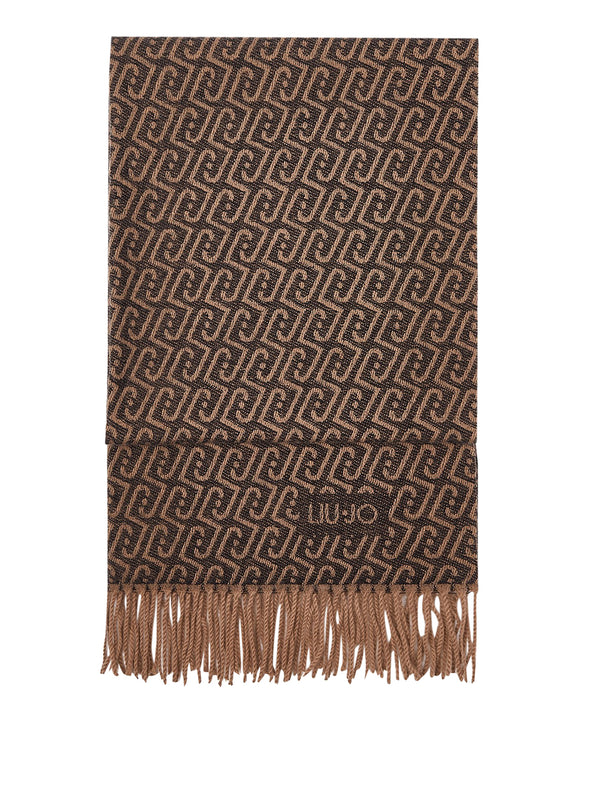 LIU JO SOFT1 Sciarpa Con Logo Monogram Liu Jo - Nero