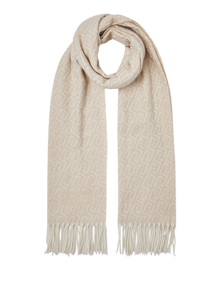 LIU JO SOFT1 Sciarpa Con Logo Monogram Liu Jo - Bianco