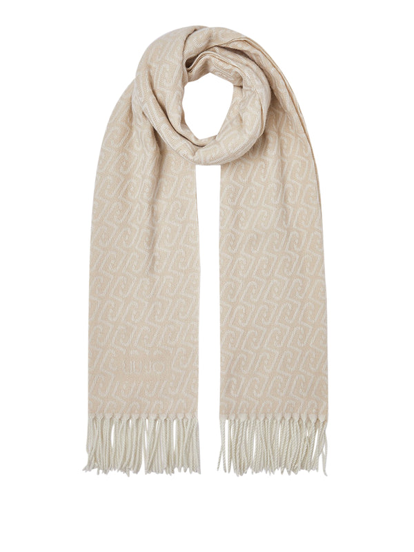LIU JO SOFT1 Sciarpa Con Logo Monogram Liu Jo - Bianco