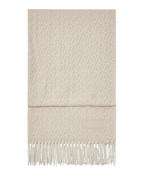 LIU JO SOFT1 Sciarpa Con Logo Monogram Liu Jo - Bianco
