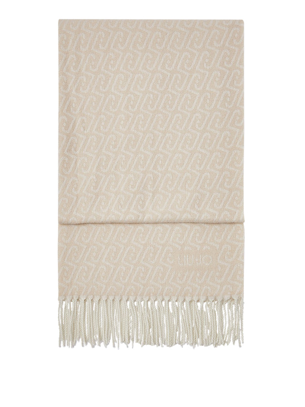 LIU JO SOFT1 Sciarpa Con Logo Monogram Liu Jo - Bianco