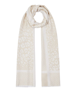 LIU JO SOFT1 Sciarpa Jacquard Con Stampa Animalier - Burro