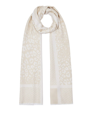 LIU JO SOFT1 Sciarpa Jacquard Con Stampa Animalier - Burro