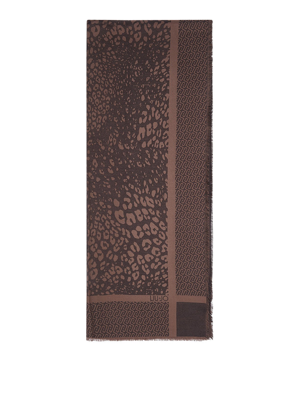LIU JO SOFT1 Sciarpa Jacquard Con Stampa Animalier - Nero