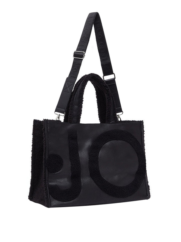 LIU JO SOFT1 Borsa Tote Grande Con Logo Liu Jo - Nero