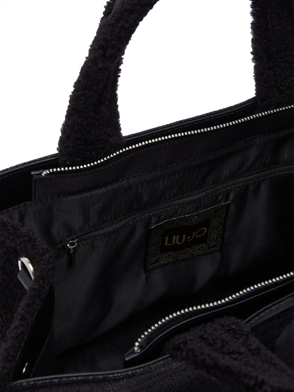 LIU JO SOFT1 Borsa Tote Grande Con Logo Liu Jo - Nero