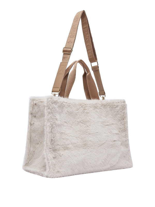 LIU JO SOFT1 Borsa Tote Grande In Teddy Liu Jo - Burro