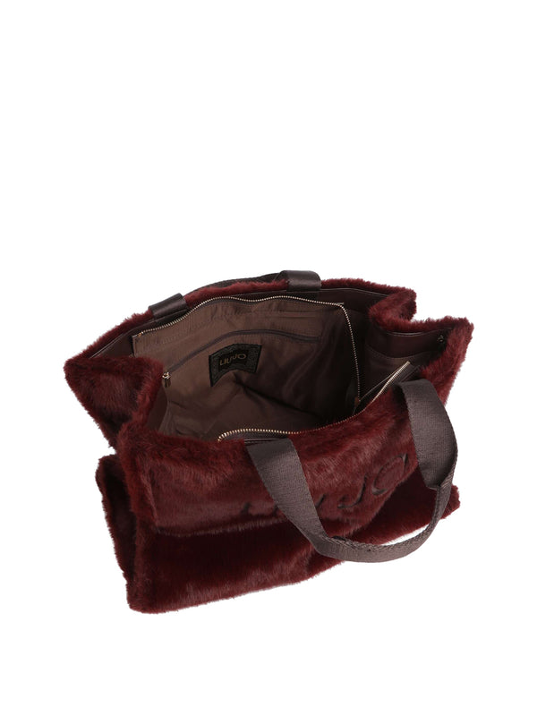 LIU JO SOFT1 Borsa Tote Grande In Teddy Liu Jo - Rosso Scuro
