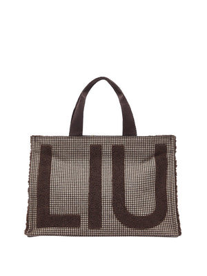 LIU JO SOFT1 Borsa Tote Grande In Tessuto Check Liu Jo - T.Moro