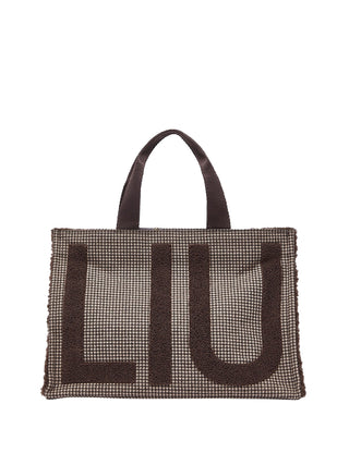 LIU JO SOFT1 Borsa Tote Grande In Tessuto Check Liu Jo - T.Moro
