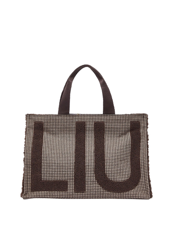 LIU JO SOFT1 Borsa Tote Grande In Tessuto Check Liu Jo - T.Moro