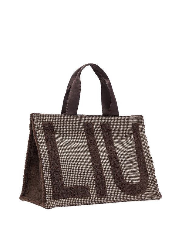 LIU JO SOFT1 Borsa Tote Grande In Tessuto Check Liu Jo - T.Moro