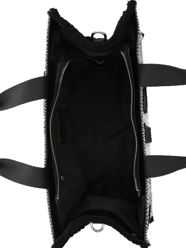 LIU JO SOFT1 Borsa Tote Grande In Tessuto Check Liu Jo - Nero