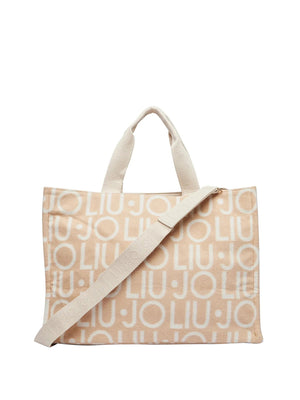 LIU JO SOFT1 Borsa Tote Grande In Tessuto Check Liu Jo - Beige