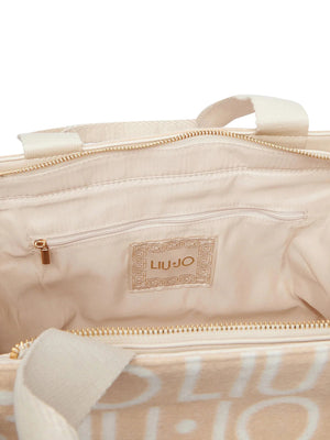 LIU JO SOFT1 Borsa Tote Grande In Tessuto Check Liu Jo - Beige