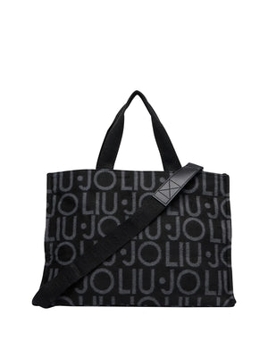 LIU JO SOFT1 Borsa Tote Grande Jacquard Liu Jo - Nero