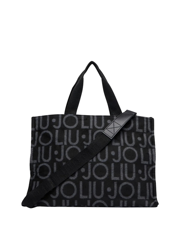 LIU JO SOFT1 Borsa Tote Grande Jacquard Liu Jo - Nero