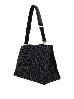 LIU JO SOFT1 Borsa Tote Grande Jacquard Liu Jo - Nero