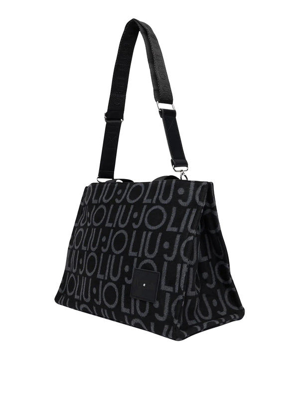 LIU JO SOFT1 Borsa Tote Grande Jacquard Liu Jo - Nero