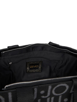 LIU JO SOFT1 Borsa Tote Grande Jacquard Liu Jo - Nero