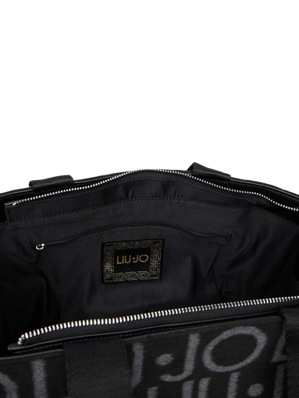 LIU JO SOFT1 Borsa Tote Grande Jacquard Liu Jo - Nero
