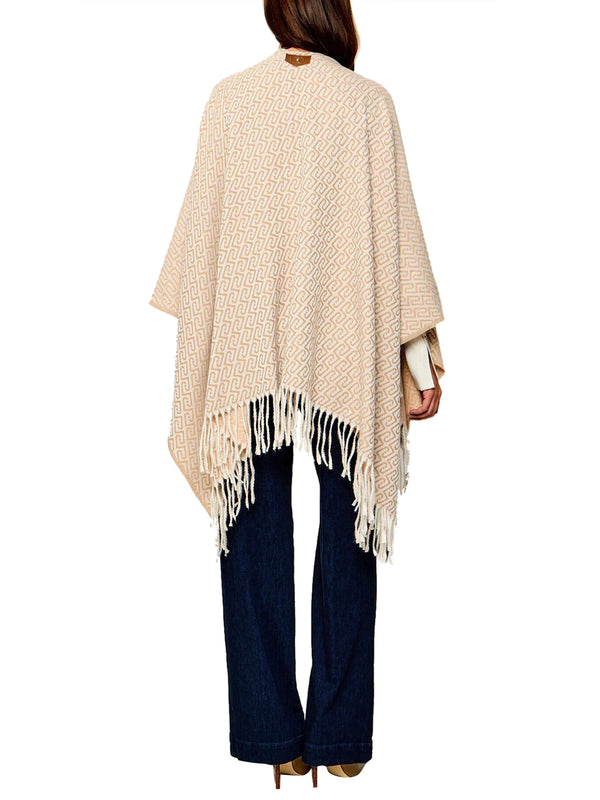 LIU JO SOFT1 Poncho Monogram Liu Jo - Burro