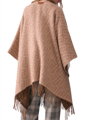 Liu Jo Poncho Jacquard Con Monogramma LiuJo - Cammello