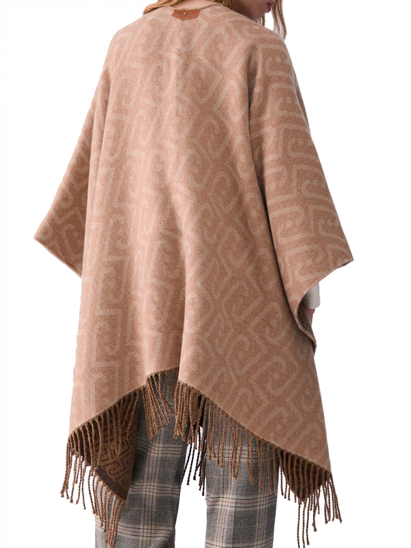Liu Jo Poncho Jacquard Con Monogramma LiuJo - Cammello