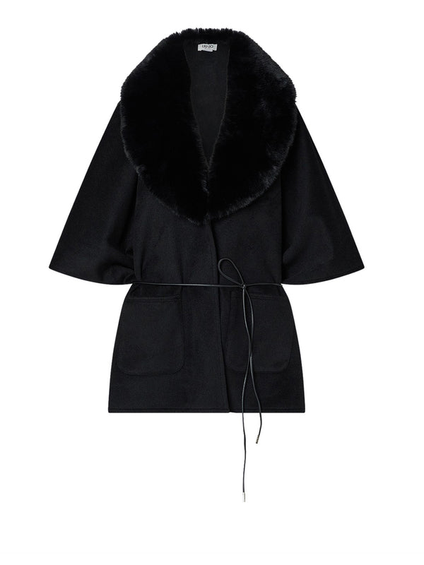 LIU JO SOFT1 Poncho In Montone Sintetico Liu Jo - Nero