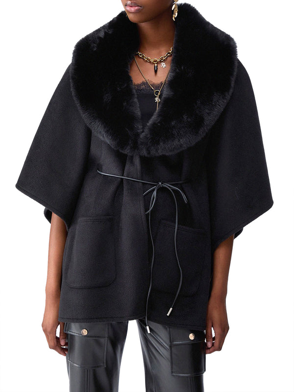 LIU JO SOFT1 Poncho In Montone Sintetico Liu Jo - Nero