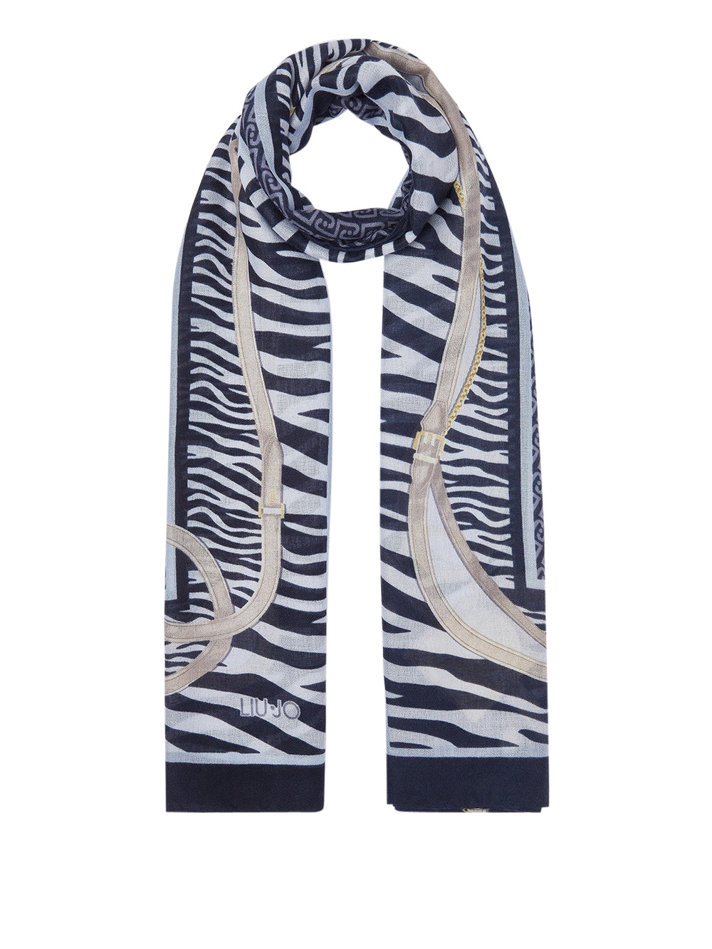 LIU JO SOFT1 Sciarpa Animalier Con Cinturini Liu Jo - Blu