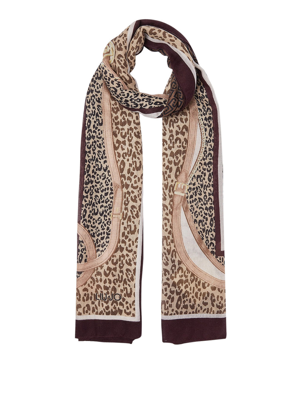 LIU JO SOFT1 Sciarpa Animalier Con Cinturini Liu Jo - Melanzana