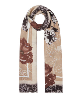 LIU JO SOFT1 Sciarpa Con Fiori Liu Jo - Beige