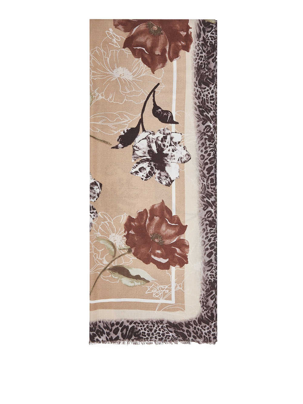 LIU JO SOFT1 Sciarpa Con Fiori Liu Jo - Beige