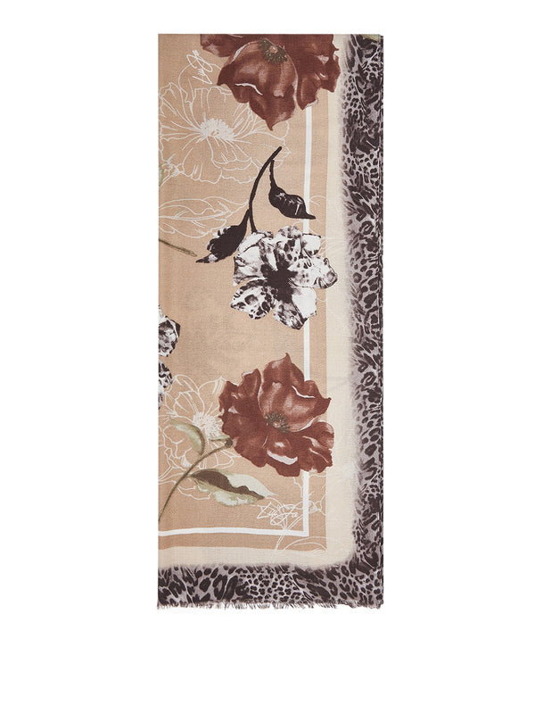LIU JO SOFT1 Sciarpa Con Fiori Liu Jo - Beige