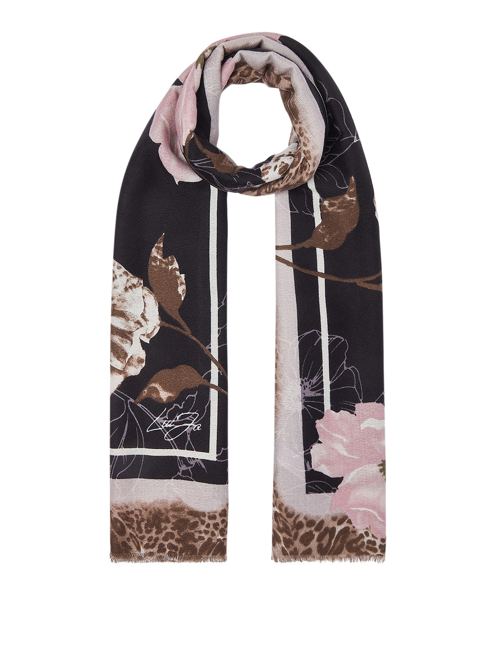 LIU JO SOFT1 Sciarpa Con Fiori Liu Jo - Cammello