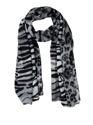 LIU JO SOFT1 Sciarpa Animalier Zebrata Liu Jo - Nero