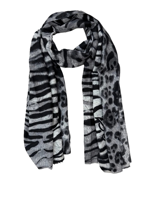 LIU JO SOFT1 Sciarpa Animalier Zebrata Liu Jo - Nero
