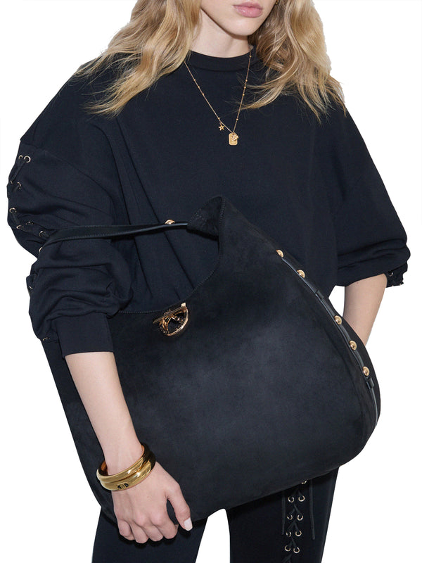 LIUJO ACCESSORI1 Borsa A Mano Liu Jo Hobo Grande Con Borchie Nero