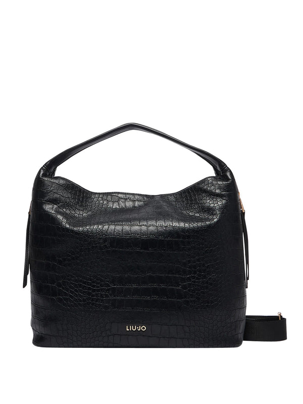 LIUJO ACCESSORI1 Borsa A Mano Liu Jo Effetto Cocco Nero