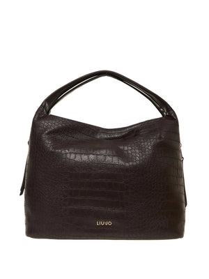 LIUJO ACCESSORI1 Borsa A Mano Liu Jo Effetto Cocco Deep Brown
