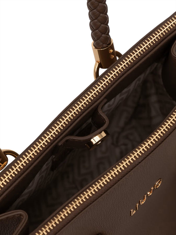 LIUJO ACCESSORI1 Borsa A Tracolla Liu Jo Logo Frontale Dark Mocha