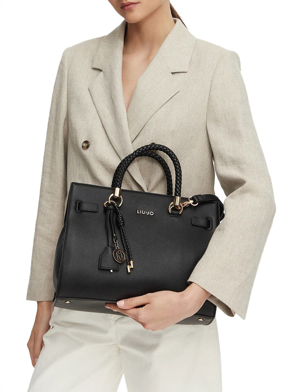LIUJO ACCESSORI1 Borsa A Mano Liu Jo Charm Logato Nero