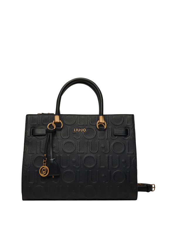 LIUJO ACCESSORI1 Borsa A Mano Liu Jo Logo Frontale Nero