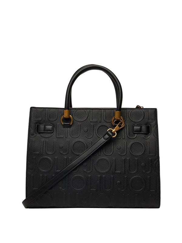 LIUJO ACCESSORI1 Borsa A Mano Liu Jo Logo Frontale Nero