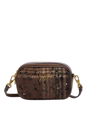 Liu Jo Borsa A Tracolla Ridhi S Con Stampa Check E Paillettes Liu Jo - Testa Di Moro