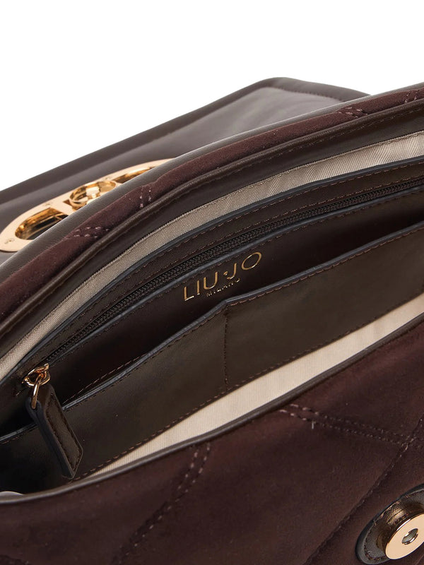 LIUJO ACCESSORI1 Borsa LaPuffy In Ecosuede Medium Liu Jo - Marrone Scuro